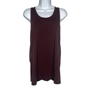 Athleta Essence Tie Back Tank Top Size M Cranberry Burgundy Red Yoga Flowy